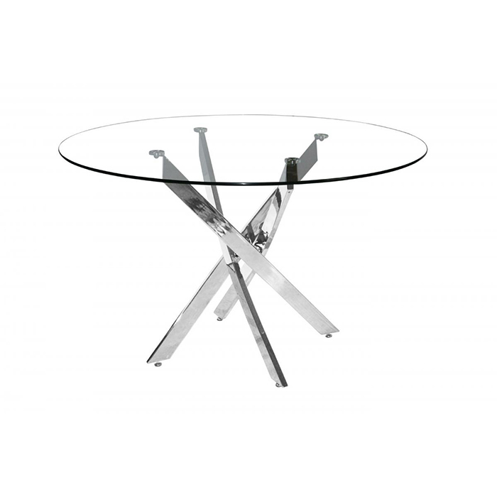 Samurai Chrome Glass Top Dining Set With 4 Dining Chairs - Click Image to Close